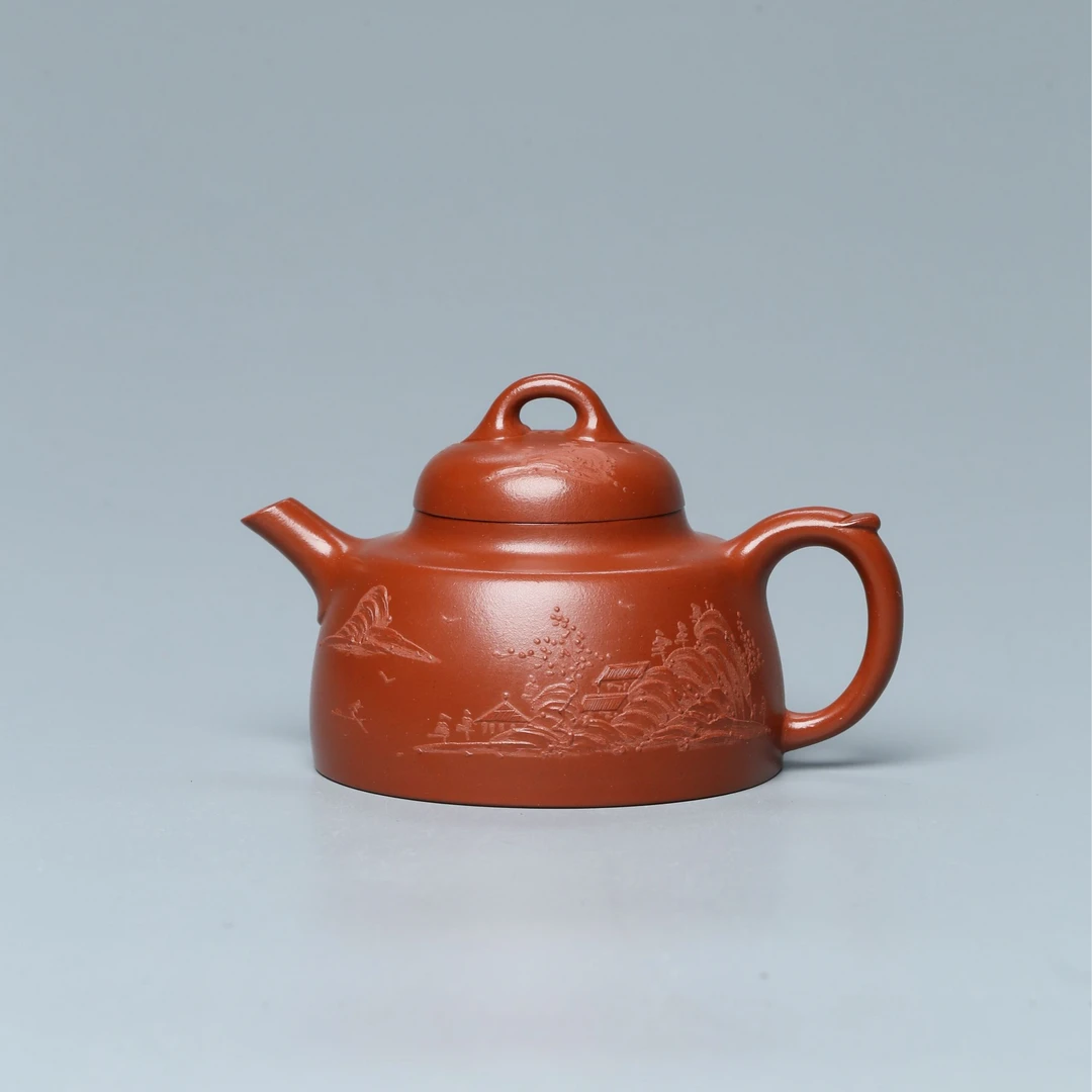 【新华网非遗紫砂专属】CXH107芷玉斋 坦然 杜鹃 清水泥190cc紫砂壶