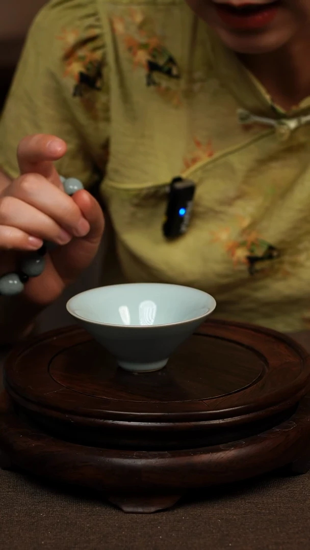 瓷片天青色斗笠杯 60ML微瑕不带礼盒