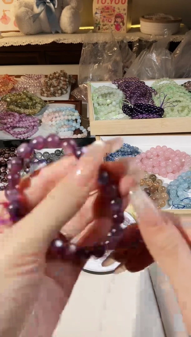 【闪购商品】水晶手串未镶嵌双色紫锂云母卡9