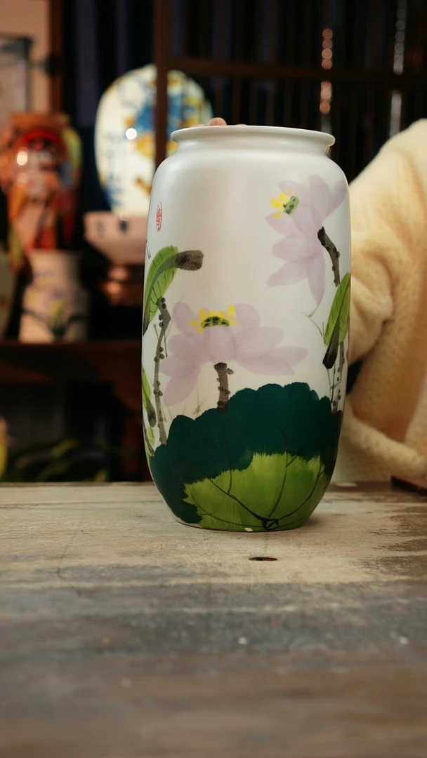 【闪购商品】瓷片景德镇纯手工釉下彩精品花瓶