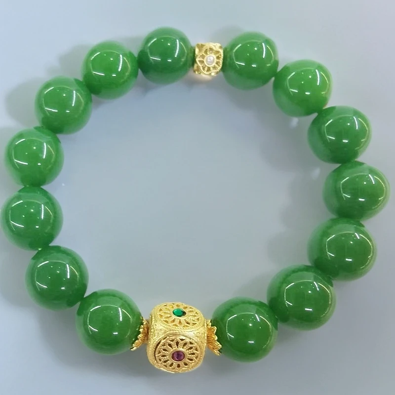 （库存处理）-高定珠宝国风绿秦籽手串玛瑙设计款S1073