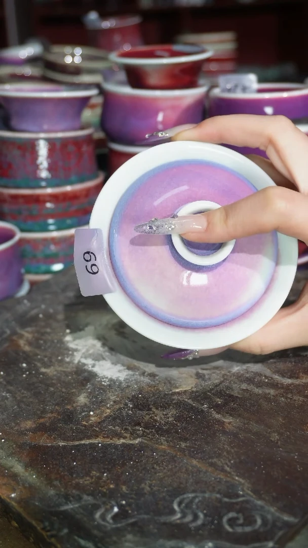 摆件陶精品窑变钧瓷茶器