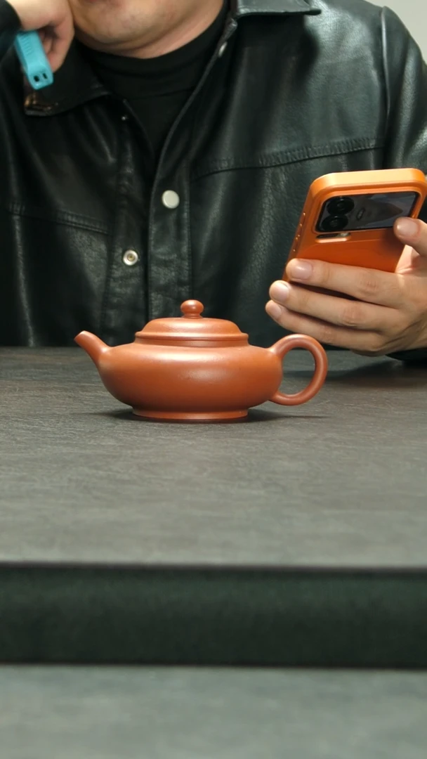 茶壶紫砂鹭****人朱泥伯俊矮潘壶