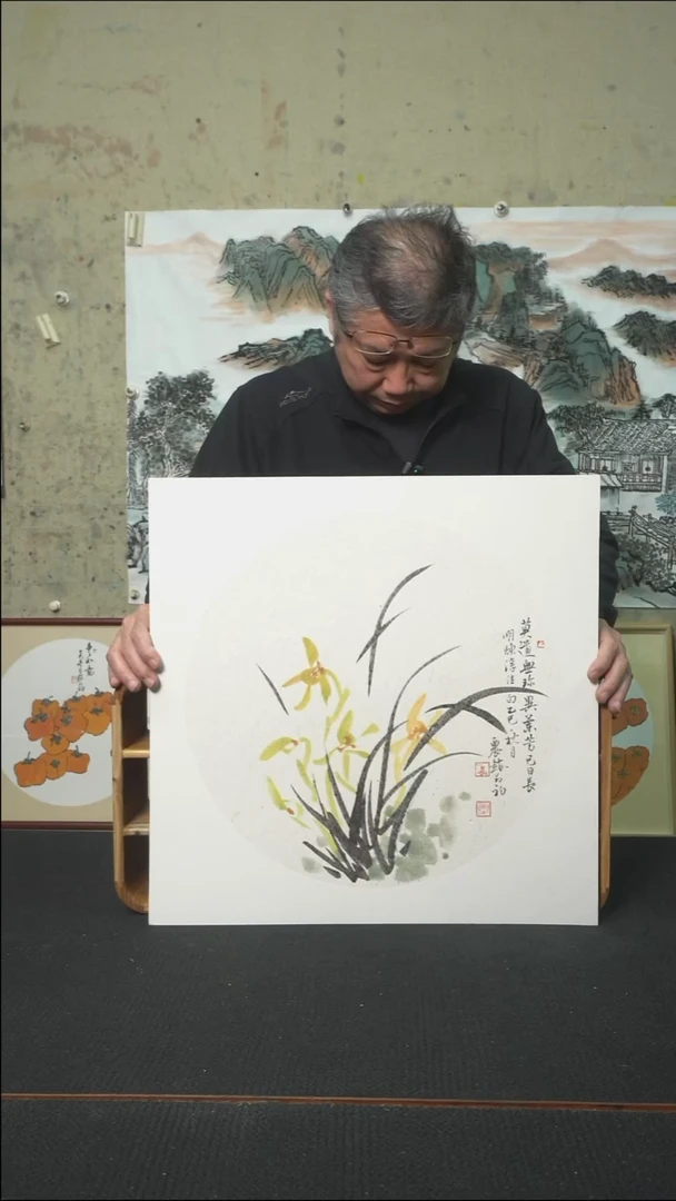 绘画兰花/软卡/50*50cm