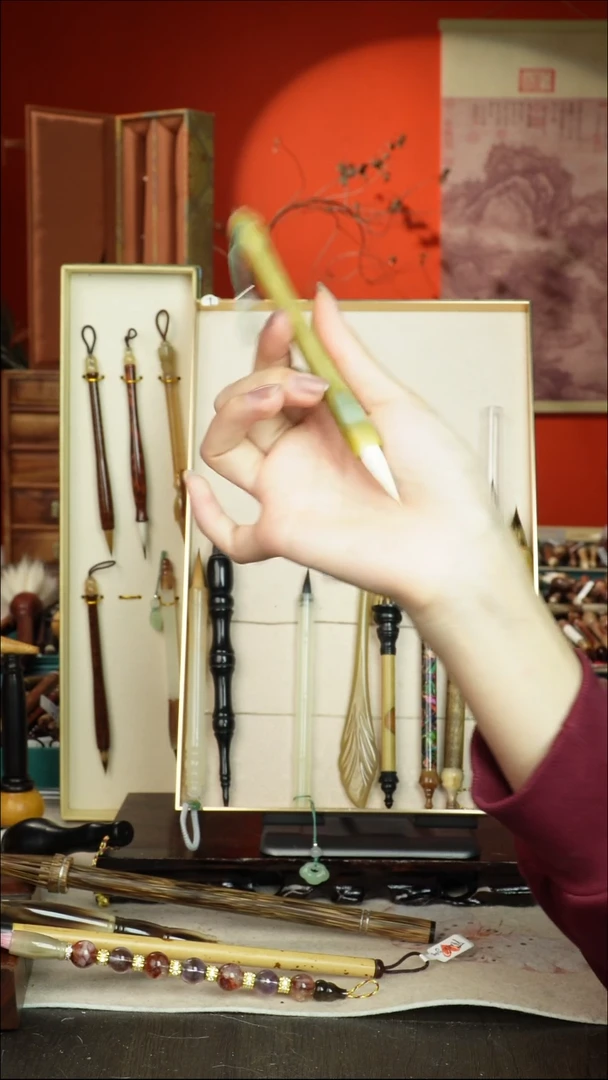 213号闪孤品高货毛笔链接 清水试笔 蘸墨不退