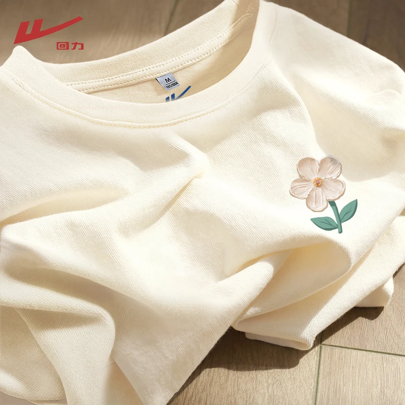 Warrior/回力纯棉宽松圆领短袖T恤透气时尚夏装ins学生百搭女女款