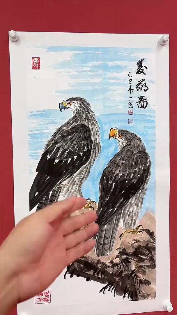 国画双鹰图
