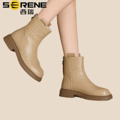 西瑞修面马丁靴女秋冬明星同款鞋女款洋气短靴2025今年流行靴子女