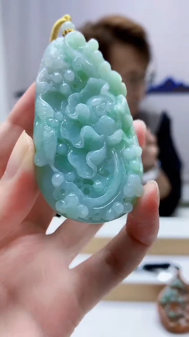 未镶嵌定制翡翠5159zm-毛货挂件花牌32