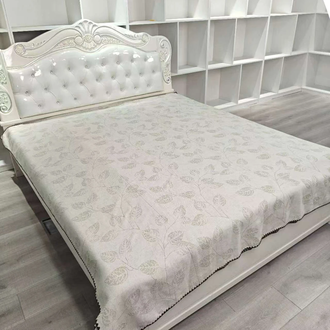 新款花边牛奶绒床盖A面全棉B面牛奶绒双面可用四季款200*230cm