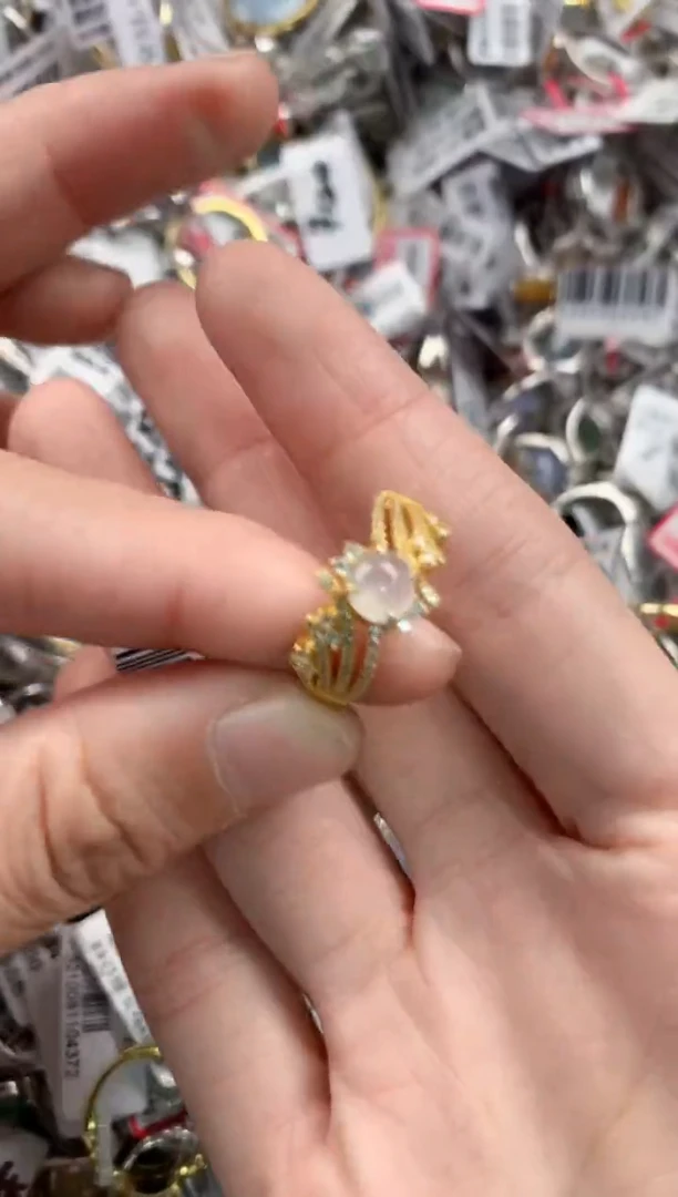 银S925镶嵌戒指翡翠444          6