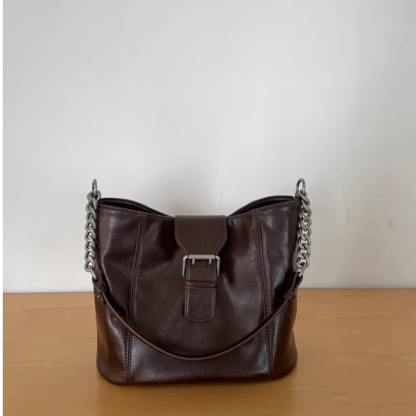 【YI CHEN】SK-82665-黑糖咖啡-高定轻奢时尚百搭潮流女士包包