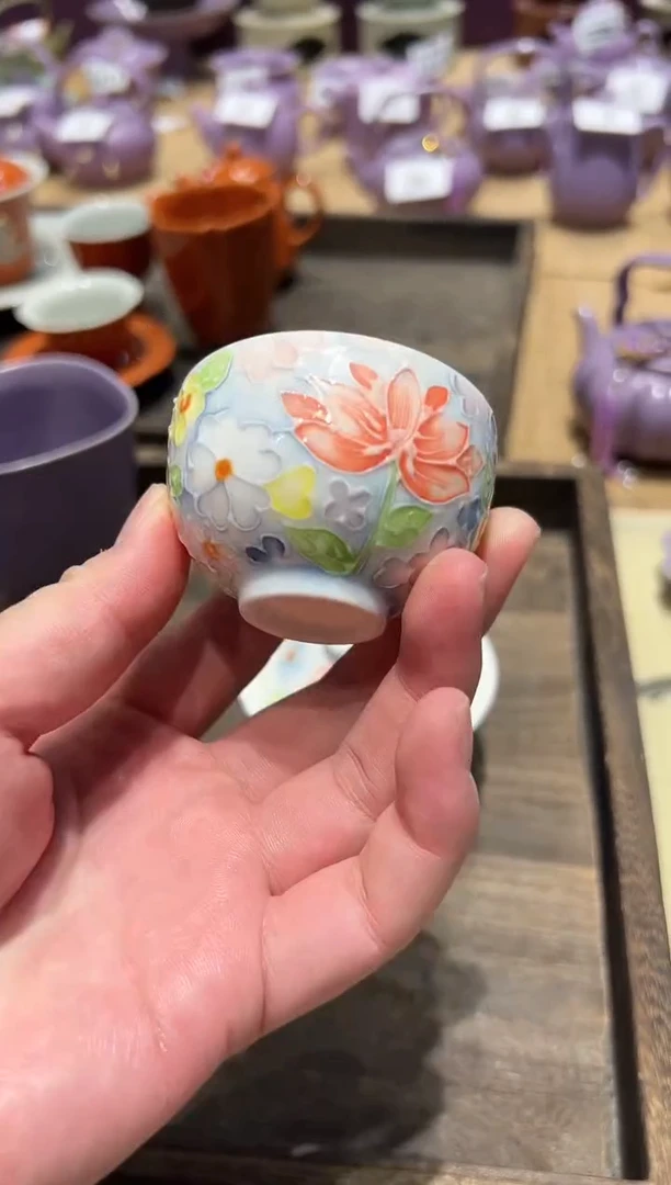 瓷片陶手绘茶具 茶杯