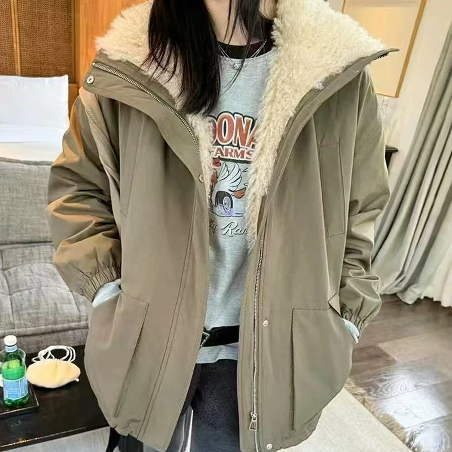 H22雾岛观雪~ 雨雨刚出的仿羊滩毛工装外套