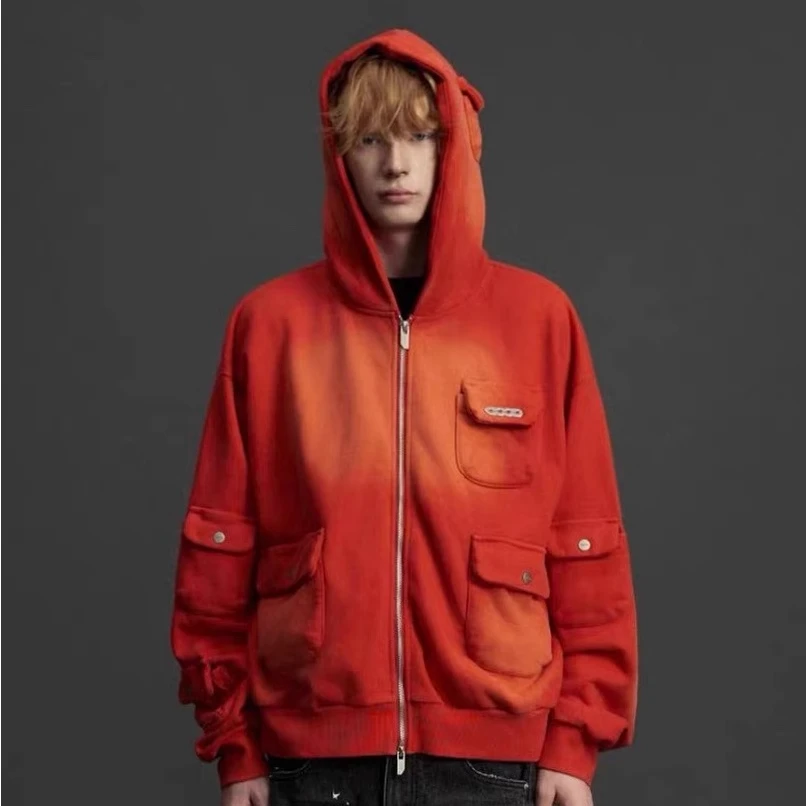 【绝世孤品】GOODBRAND 23FW 多口袋廓形拉链连帽卫衣
