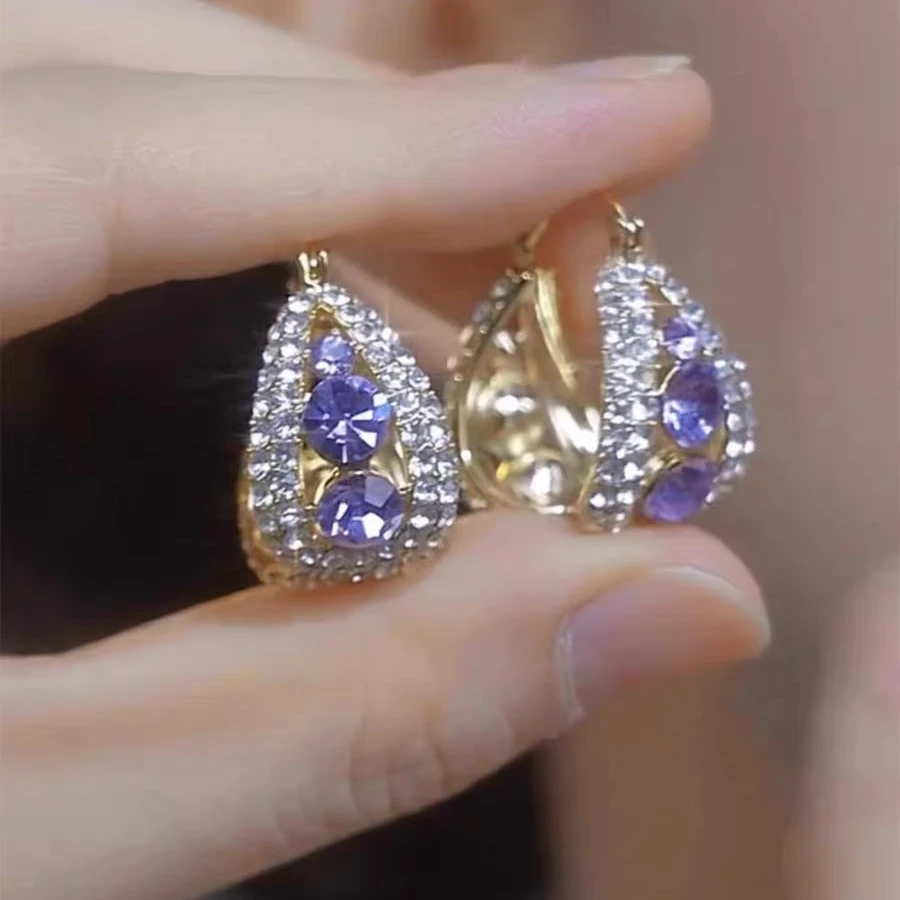 铜合金耳饰 气质超闪耳环小众轻奢设计耳扣新款耳饰B45