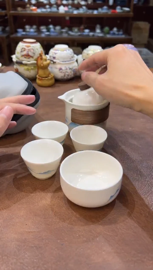 真的很便宜会开片的旅行茶具