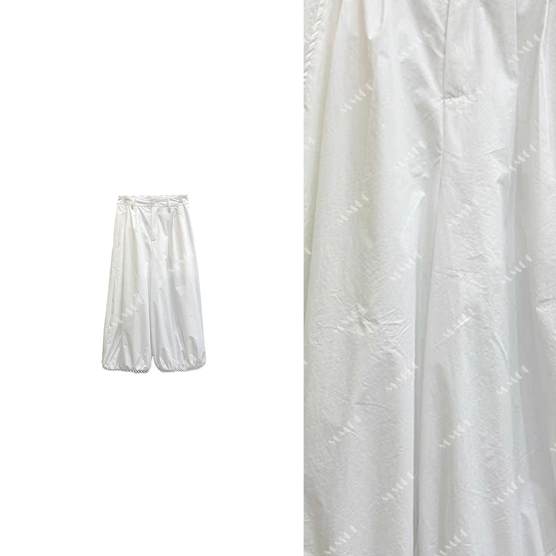 WW文文新中式国风2025夏新时尚镂空设计感灯笼裤女