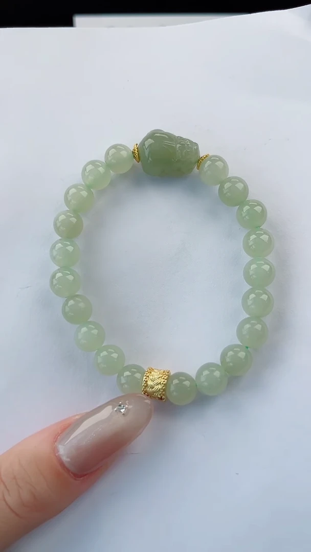 手串未镶嵌和田玉888岚钻微色差T貔貅