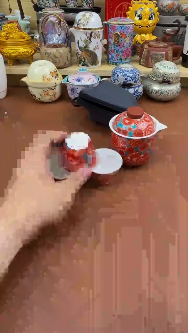 陶瓷茶具摆件旅行套组
