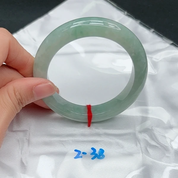 【圈口54~56】缅甸A货翡翠手镯天然玉手镯女款甜果绿手镯400-38