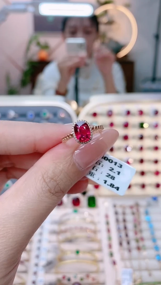 【闪购商品】碧玺18K金戒指18K金镶嵌1