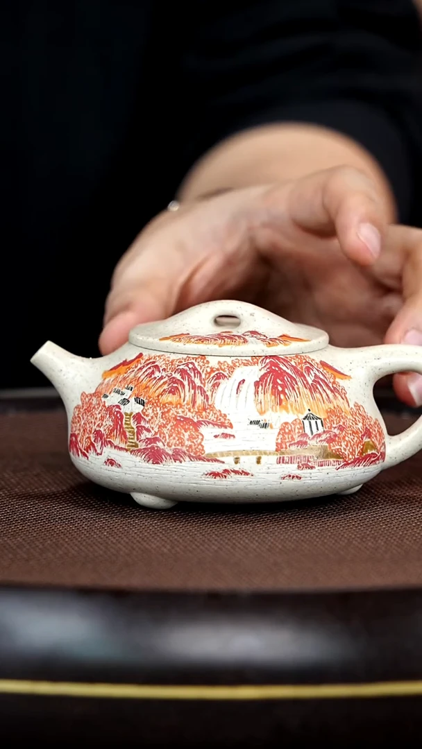 茶壶紫砂清砂堂紫砂专场作品103：石瓢壶   定窑白   260CC