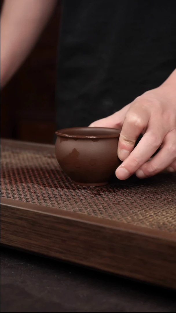 茶杯紫砂紫泥圆融杯