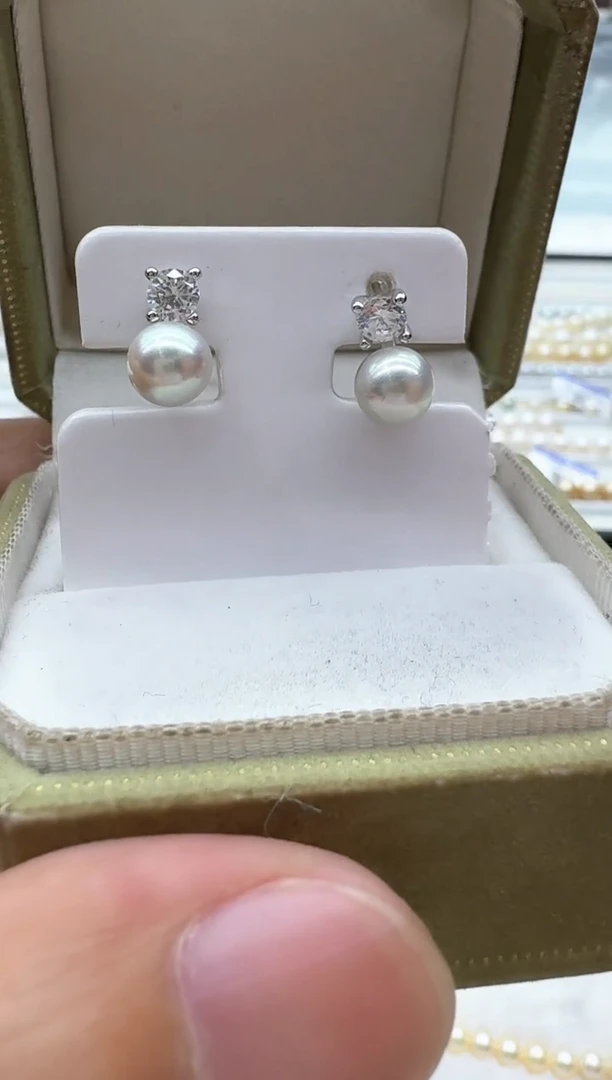 【闪购商品】海水珍珠耳饰银S925镶嵌非基地发货不带证书