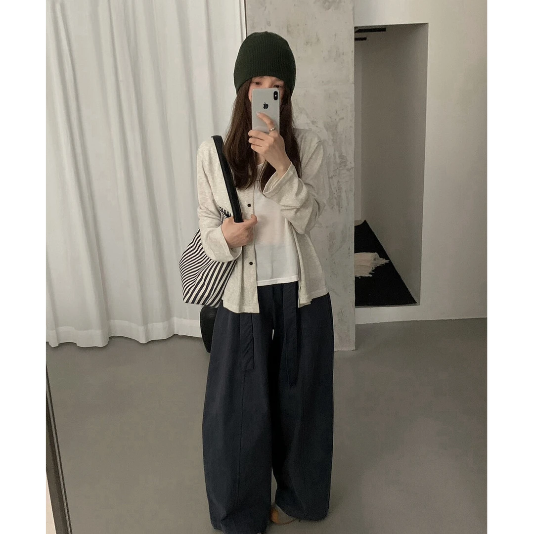 「全额运补」麻感棉假两件短外套单排扣上衣女开衫新款宽松薄款秋季