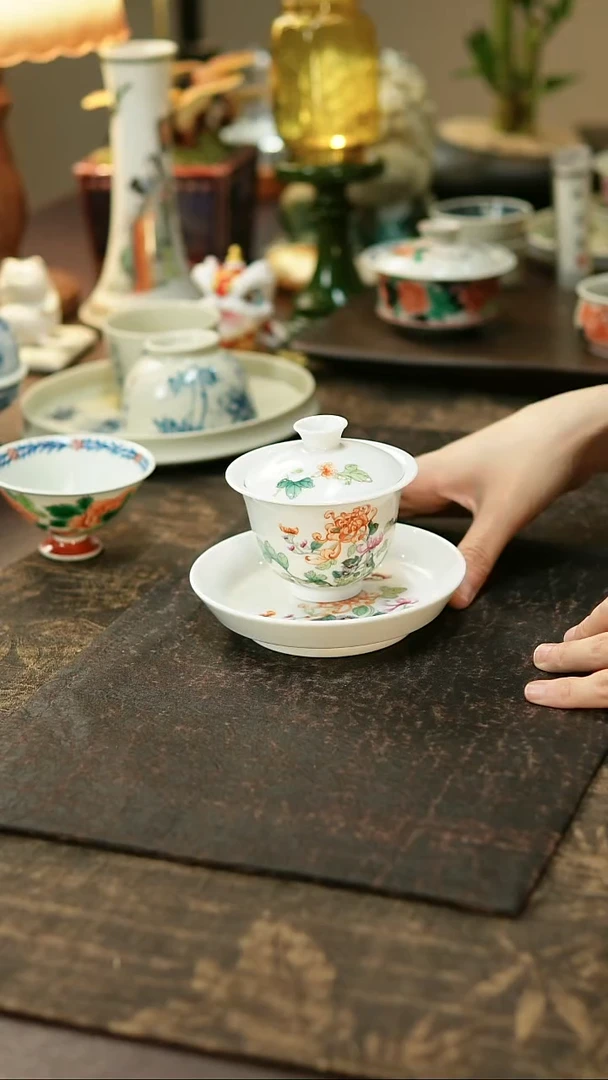 景德镇陶瓷杯碗柴烧多人