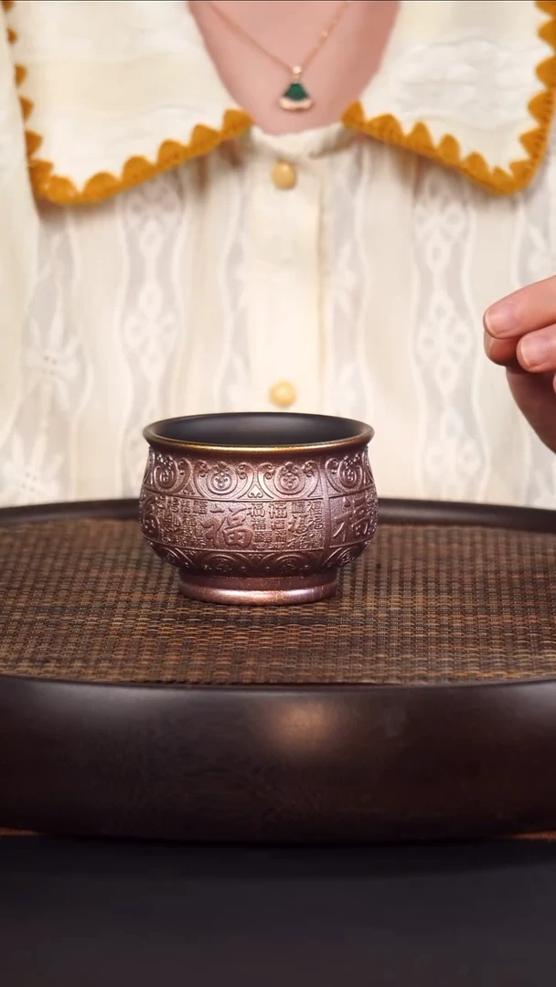 茶壶紫砂石黄贝壳烧主人杯37