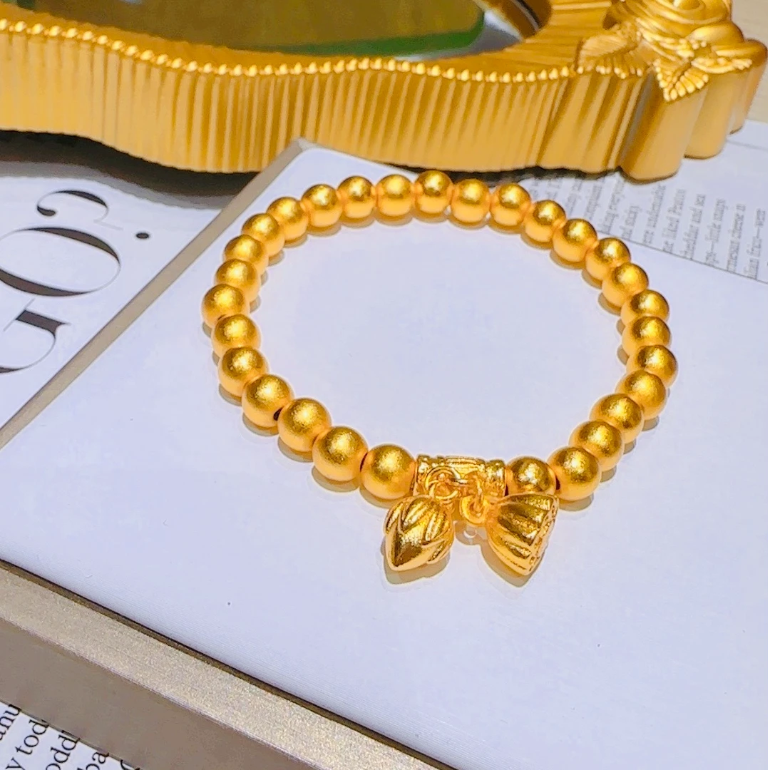 铜合金手镯 【MissAy】铜合金 两世欢莲蓬珠手链 000