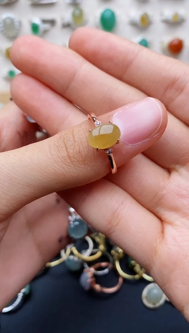 【闪购商品】翡翠戒指银S925镶嵌缅甸翡翠