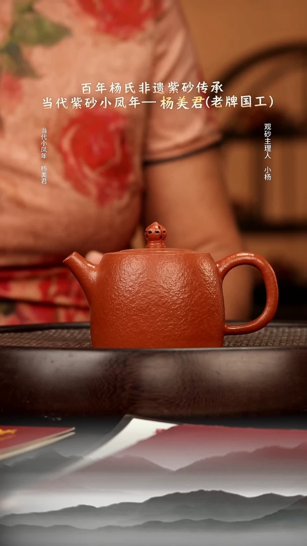茶壶紫砂37 八目手磨鱼籽粗砂朱泥井栏230c