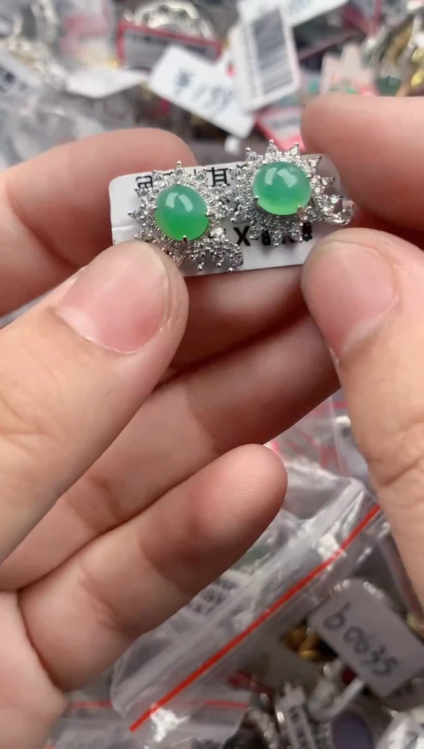 银S925镶嵌戒指翡翠777   9