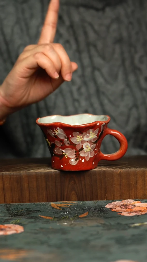 杯釉下彩手工手绘同款陶器
