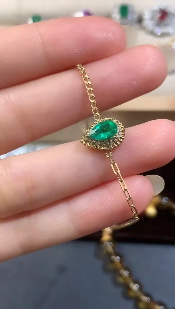 18K金镶嵌手链祖母绿D530|3800