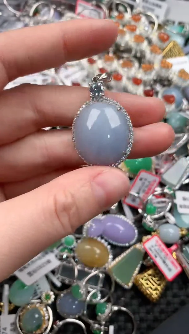 银S925镶嵌戒指翡翠666--5