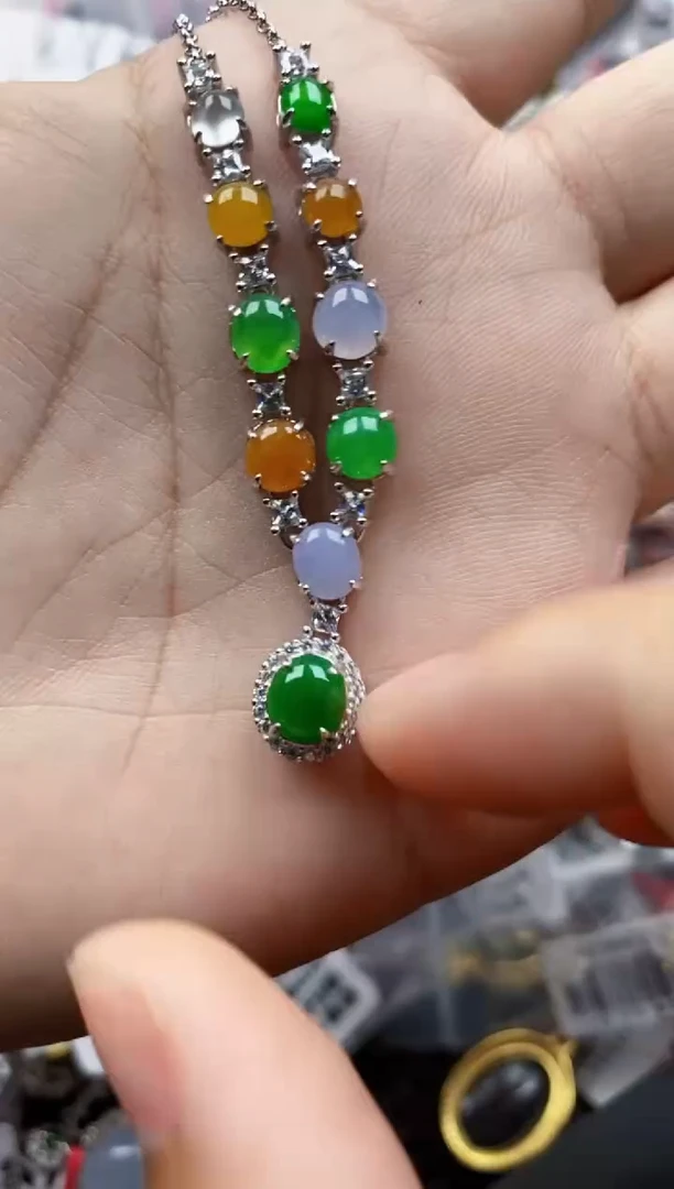 翡翠戒指银S925镶嵌6666---1
