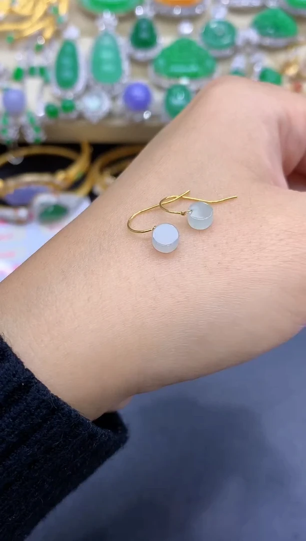 18K金镶嵌翡翠耳饰174-中国好珍宝