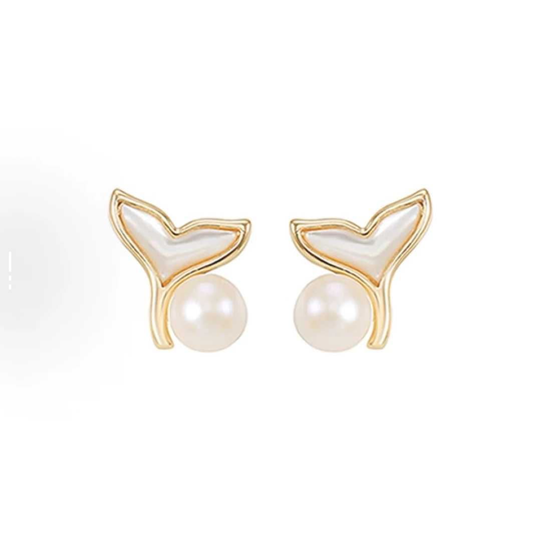 【GOLIFIR】Finesse系列 人鱼尾设计珍珠耳钉D221多样性发货