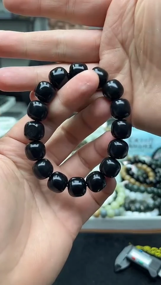 未镶嵌手串和田玉纯天然新疆墨玉14