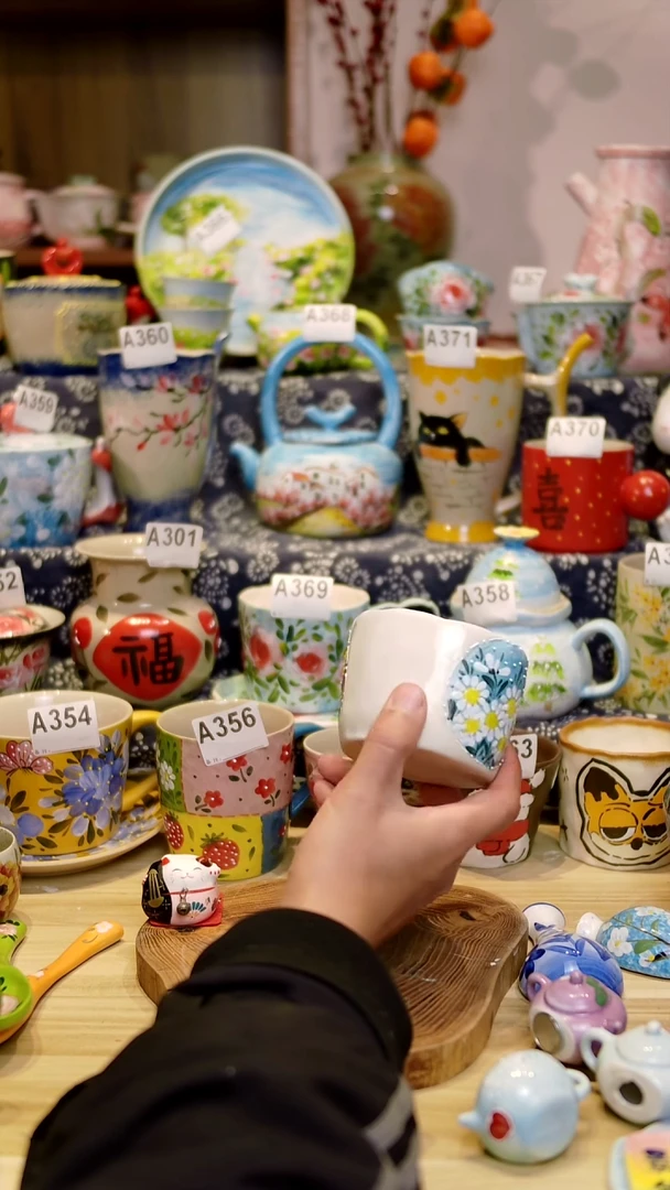 瓷片景德镇釉下彩手绘陶瓷