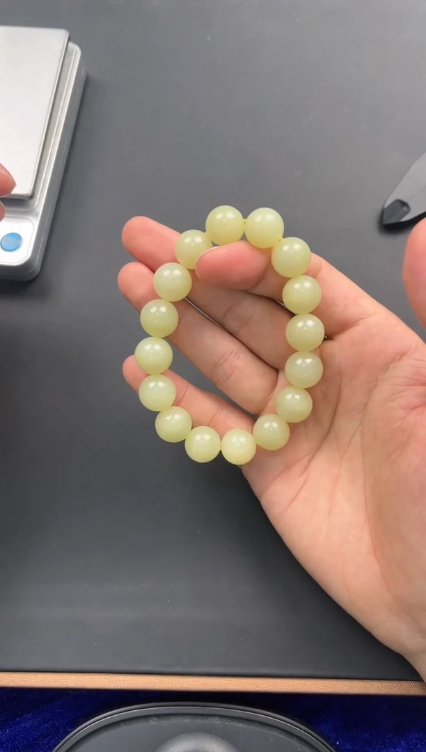 未镶嵌手串和田玉若羌黄口手串卡13微色差
