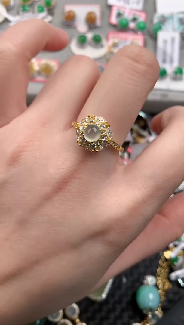 银S925镶嵌戒指翡翠1212---3