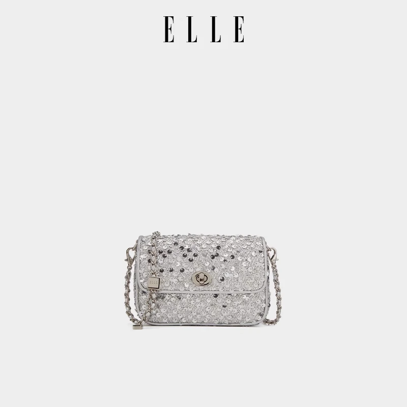 ELLE25年商场同款新款单肩斜挎包简约设计欧若风链条包25228