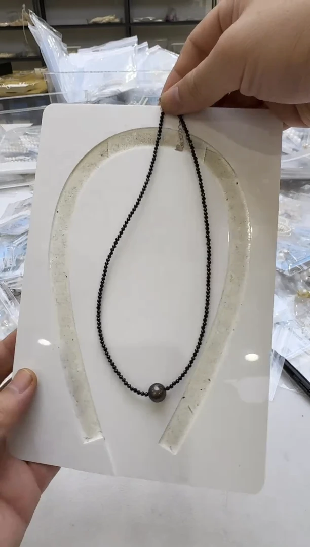 银S925镶嵌海水珍珠颈饰10mm