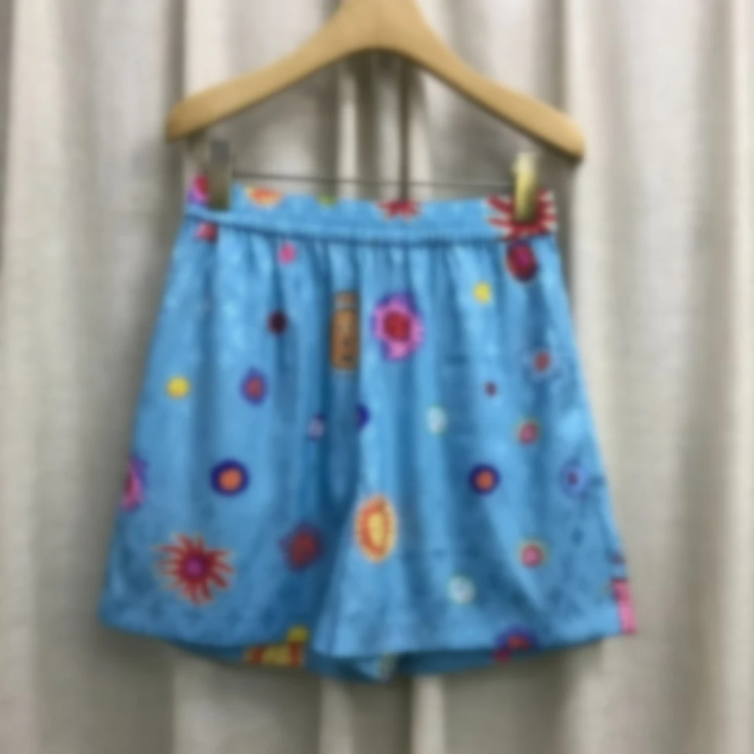 W慕溢-003蓝色提花休闲短裤