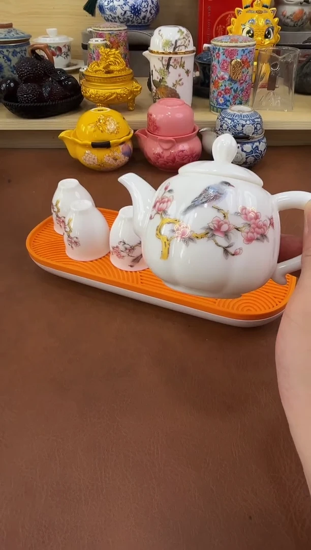 陶瓷茶具摆件旅行套组